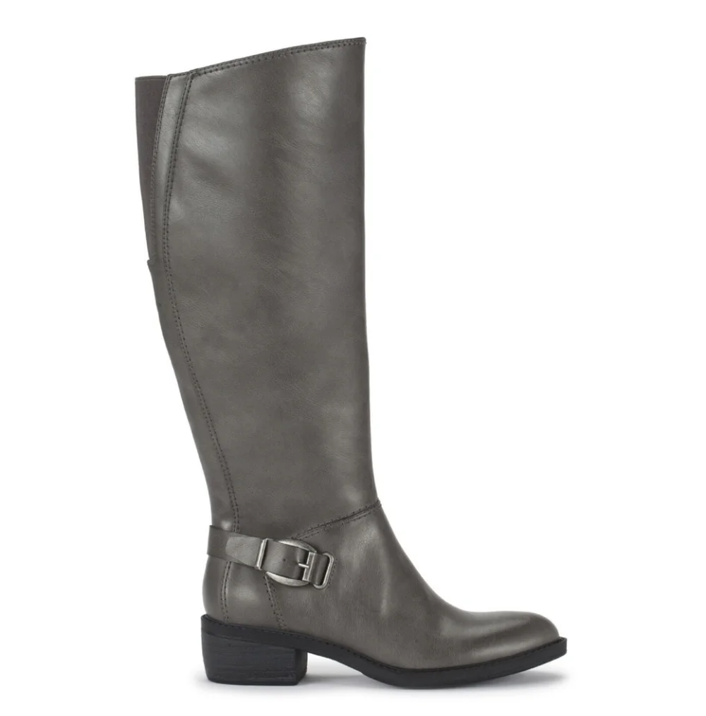 Baretrap Womens Sasson Tall Shaft Riding Boot Size 8.5 Faux Leather Gray Comfort